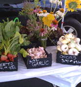 CLDS table displaying produce for sale at the Downtown Hazleton Farmers Market