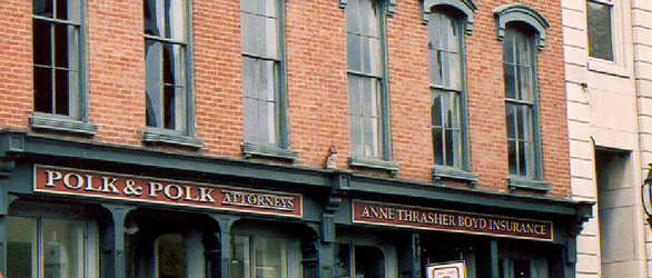 Rehabilitated commercial building facade
